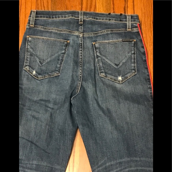 Hudson Zoey High Rise Red Tuxedo stripes Jeans 27 - Picture 11 of 16